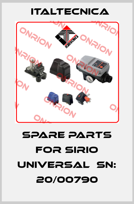 spare parts for SIRIO UNIVERSAL  SN: 20/00790 Italtecnica