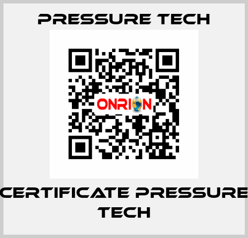 Certificate Pressure Tech Pressure Tech