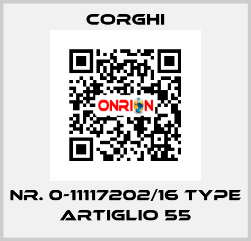 Nr. 0-11117202/16 Type ARTIGLIO 55 Corghi