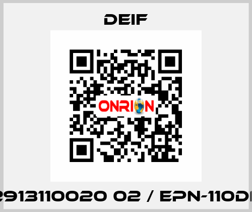 2913110020 02 / EPN-110DN Deif