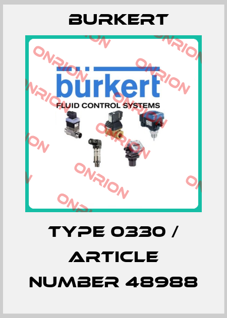 Type 0330 / Article number 48988 Burkert