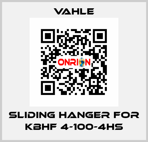 Sliding hanger for KBHF 4-100-4HS Vahle