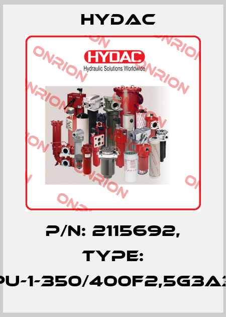 P/N: 2115692, Type: FPU-1-350/400F2,5G3A3K Hydac