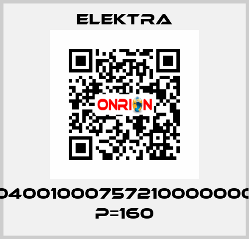 04001000757210000000 P=160 ELEKTRA