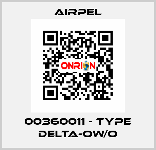 00360011 - Type DELTA-OW/O Airpel