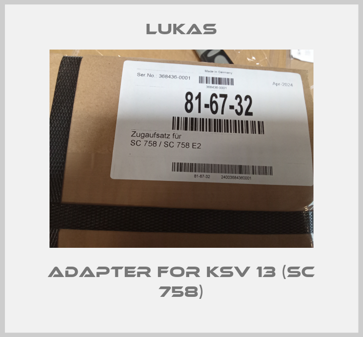 Adapter for KSV 13 (SC 758) Lukas