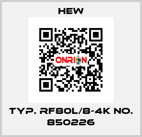 Typ. RF80L/8-4K No. 850226 HEW