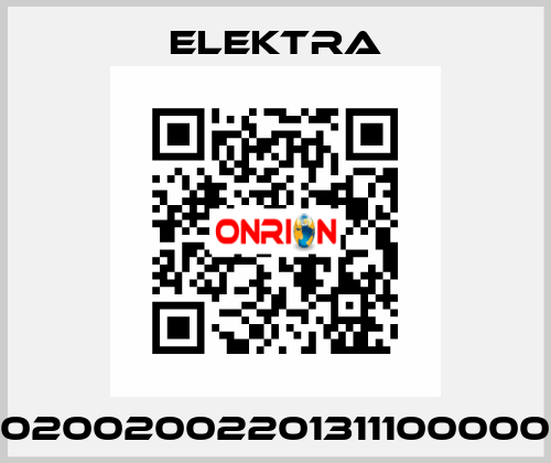 02002002201311100000 ELEKTRA