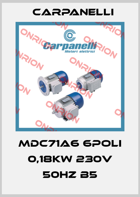 MDC71a6 6Poli 0,18Kw 230V 50Hz B5 Carpanelli
