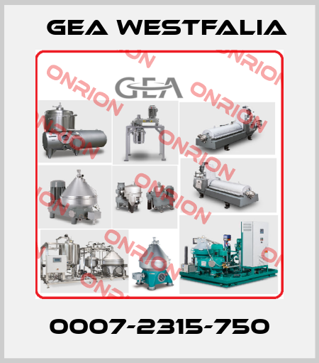 0007-2315-750 Gea Westfalia
