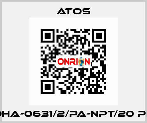 DHA-0631/2/PA-NPT/20 PE Atos