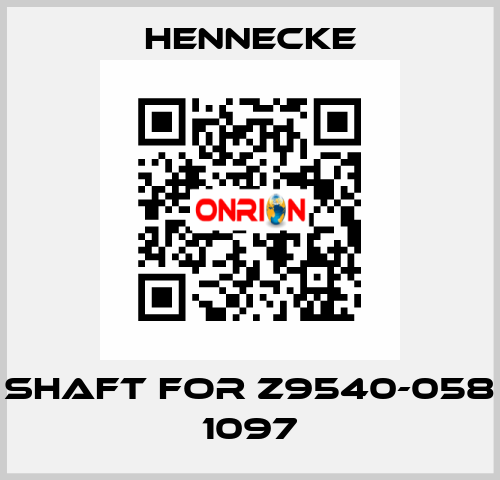 shaft for Z9540-058 1097 Hennecke