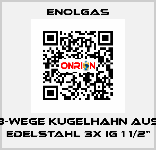 3-wege Kugelhahn aus Edelstahl 3x IG 1 1/2“ Enolgas