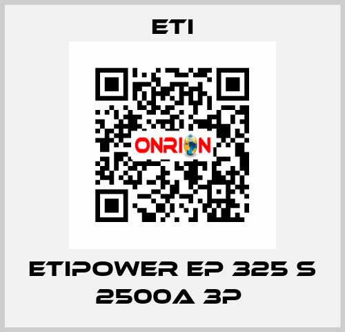 ETIPOWER EP 325 S 2500A 3P  Eti