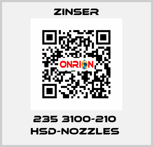 235 3100-210  HSD-nozzles  Zinser