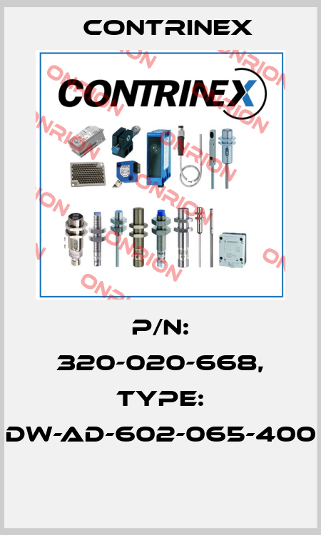 P/N: 320-020-668, Type: DW-AD-602-065-400  Contrinex