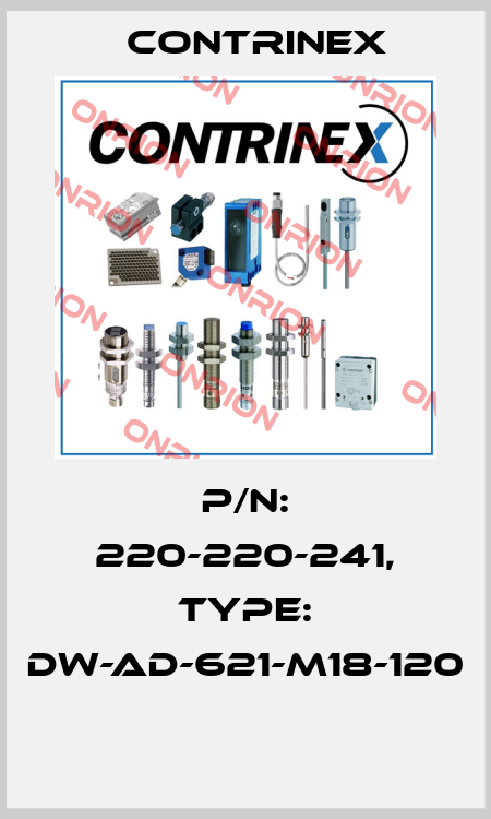 P/N: 220-220-241, Type: DW-AD-621-M18-120  Contrinex