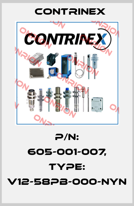 p/n: 605-001-007, Type: V12-58PB-000-NYN Contrinex