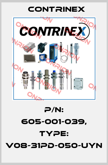 p/n: 605-001-039, Type: V08-31PD-050-UYN Contrinex