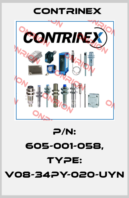 p/n: 605-001-058, Type: V08-34PY-020-UYN Contrinex