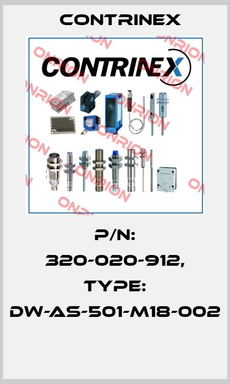 P/N: 320-020-912, Type: DW-AS-501-M18-002  Contrinex