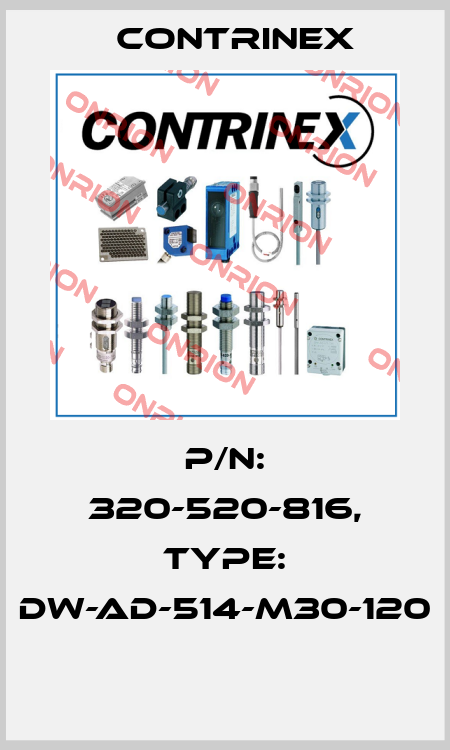 P/N: 320-520-816, Type: DW-AD-514-M30-120  Contrinex