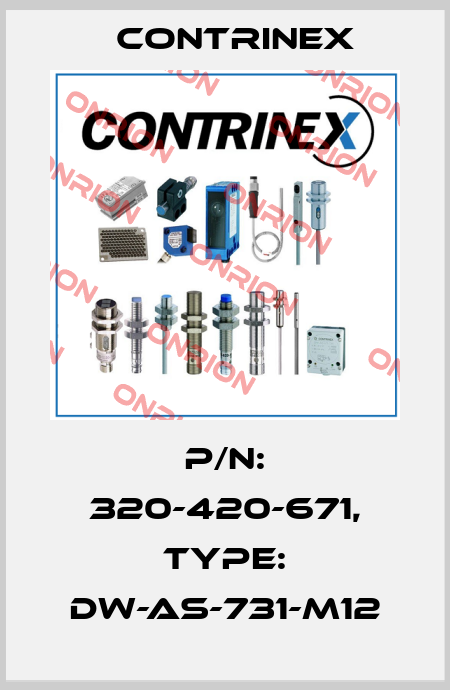 p/n: 320-420-671, Type: DW-AS-731-M12 Contrinex