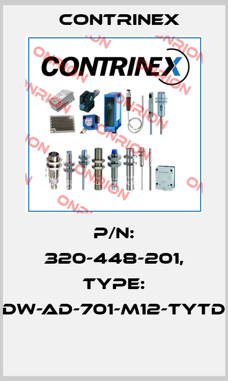P/N: 320-448-201, Type: DW-AD-701-M12-TYTD  Contrinex