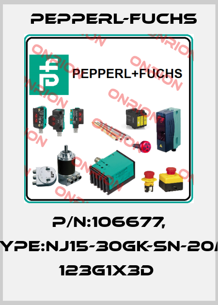 P/N:106677, Type:NJ15-30GK-SN-20M      123G1x3D  Pepperl-Fuchs