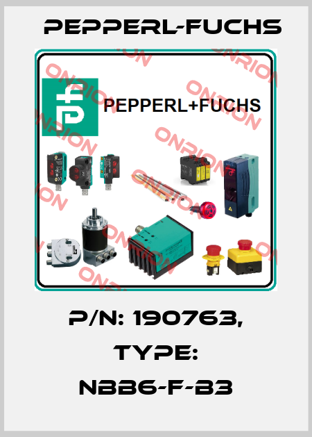 p/n: 190763, Type: NBB6-F-B3 Pepperl-Fuchs