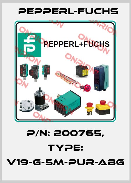 p/n: 200765, Type: V19-G-5M-PUR-ABG Pepperl-Fuchs