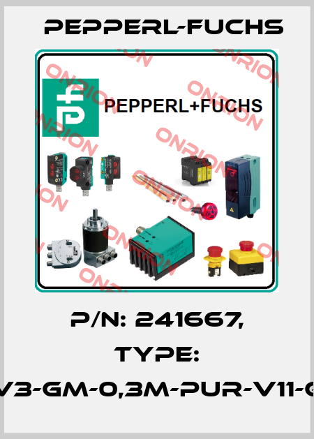 p/n: 241667, Type: V3-GM-0,3M-PUR-V11-G Pepperl-Fuchs