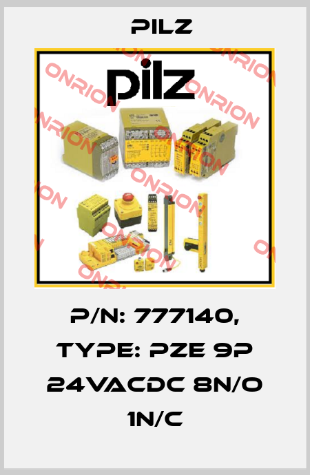 p/n: 777140, Type: PZE 9P 24VACDC 8n/o 1n/c Pilz