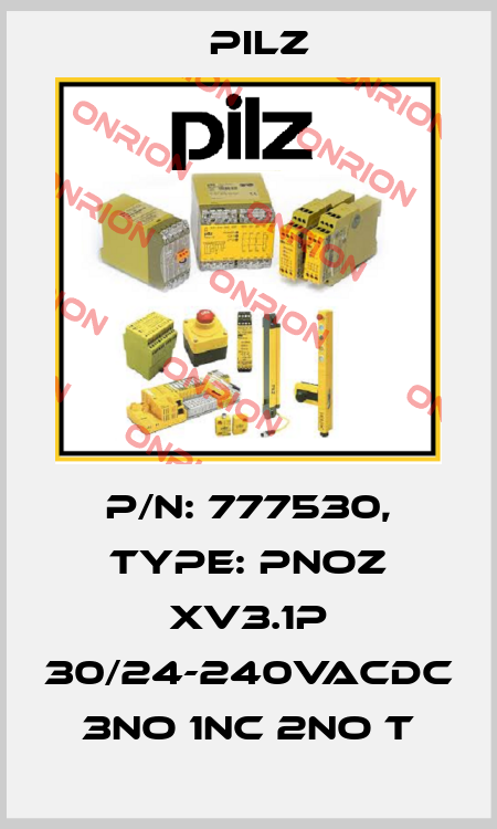 p/n: 777530, Type: PNOZ XV3.1P 30/24-240VACDC 3no 1nc 2no t Pilz