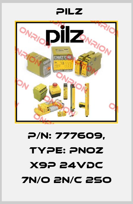 p/n: 777609, Type: PNOZ X9P 24VDC 7n/o 2n/c 2so Pilz