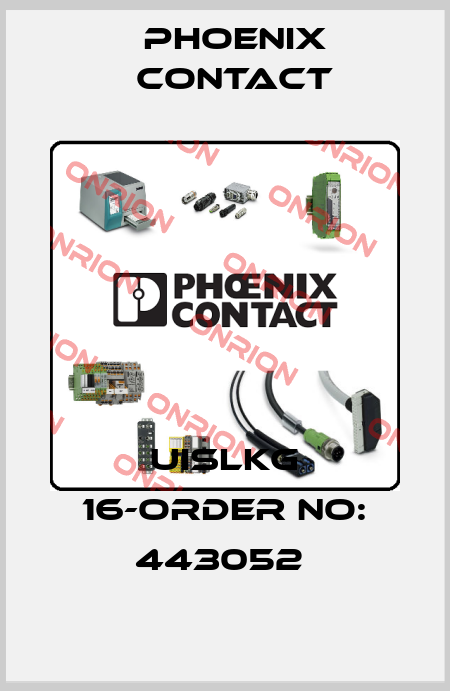 UISLKG 16-ORDER NO: 443052  Phoenix Contact