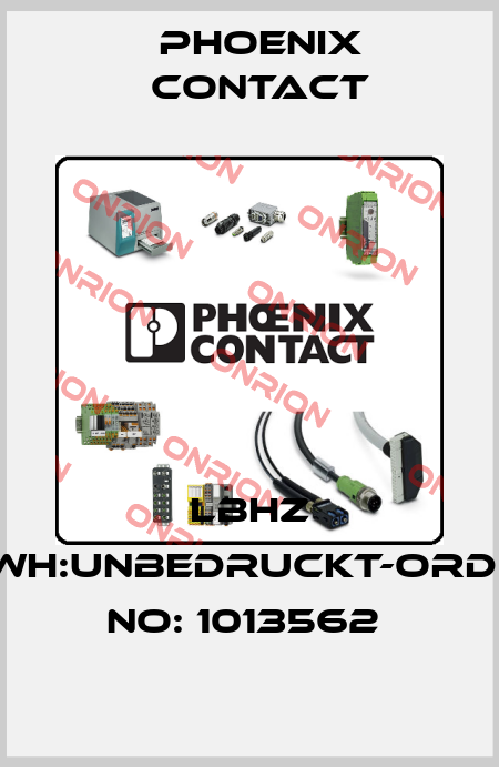 LBHZ 3/WH:UNBEDRUCKT-ORDER NO: 1013562  Phoenix Contact