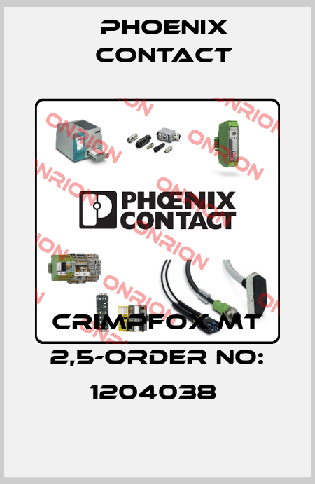 CRIMPFOX MT 2,5-ORDER NO: 1204038  Phoenix Contact