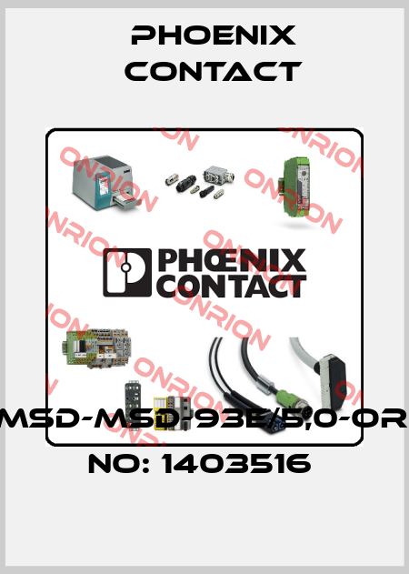 VS-MSD-MSD-93E/5,0-ORDER NO: 1403516  Phoenix Contact
