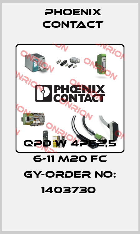 QPD W 4PE2,5 6-11 M20 FC GY-ORDER NO: 1403730  Phoenix Contact