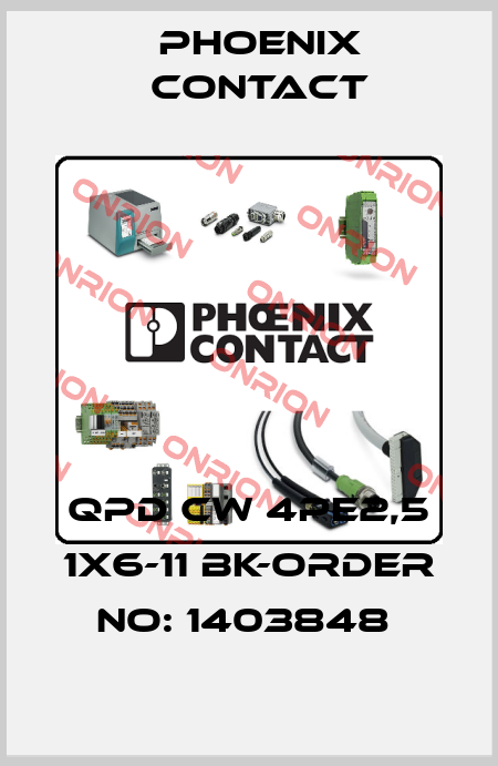 QPD CW 4PE2,5 1X6-11 BK-ORDER NO: 1403848  Phoenix Contact