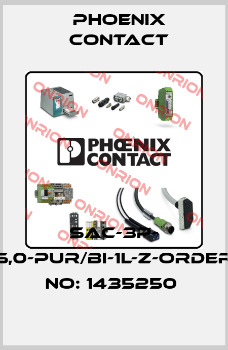 SAC-3P- 5,0-PUR/BI-1L-Z-ORDER NO: 1435250  Phoenix Contact