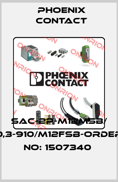 SAC-2P-M12MSB/ 0,3-910/M12FSB-ORDER NO: 1507340  Phoenix Contact