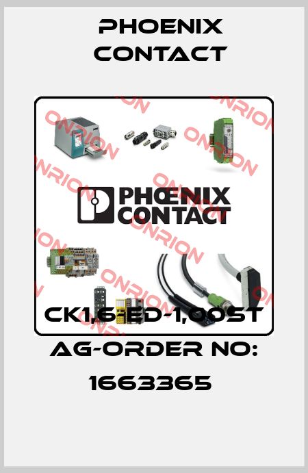 CK1,6-ED-1,00ST AG-ORDER NO: 1663365  Phoenix Contact
