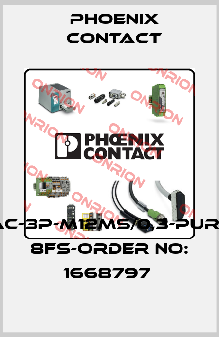 SAC-3P-M12MS/0,3-PUR/M 8FS-ORDER NO: 1668797  Phoenix Contact