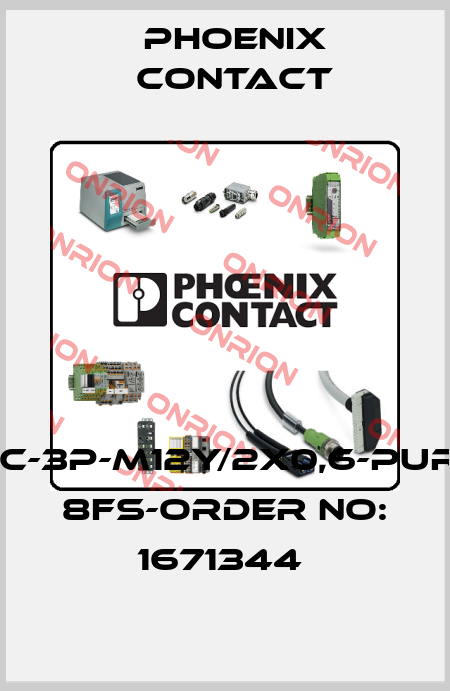 SAC-3P-M12Y/2X0,6-PUR/M 8FS-ORDER NO: 1671344  Phoenix Contact