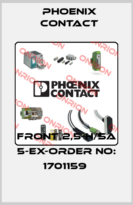 FRONT 2,5-H/SA 5-EX-ORDER NO: 1701159  Phoenix Contact
