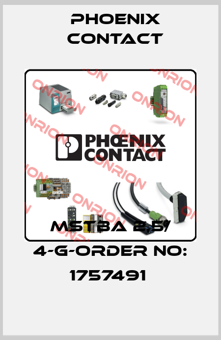 MSTBA 2,5/ 4-G-ORDER NO: 1757491  Phoenix Contact