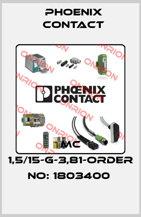 MC 1,5/15-G-3,81-ORDER NO: 1803400  Phoenix Contact