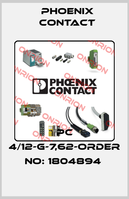 PC 4/12-G-7,62-ORDER NO: 1804894  Phoenix Contact
